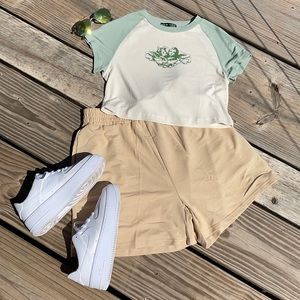 Tan Jersey shorts